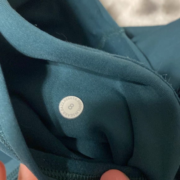 Size 8 Lululemon Fast and Free High-Rise Fleece Tight 28" green Jasper - Picture 12 of 12